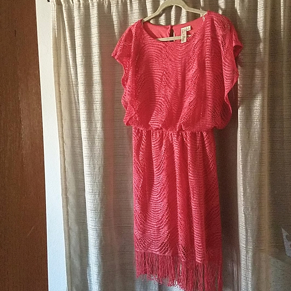 Pink Eyelet Lace Dress